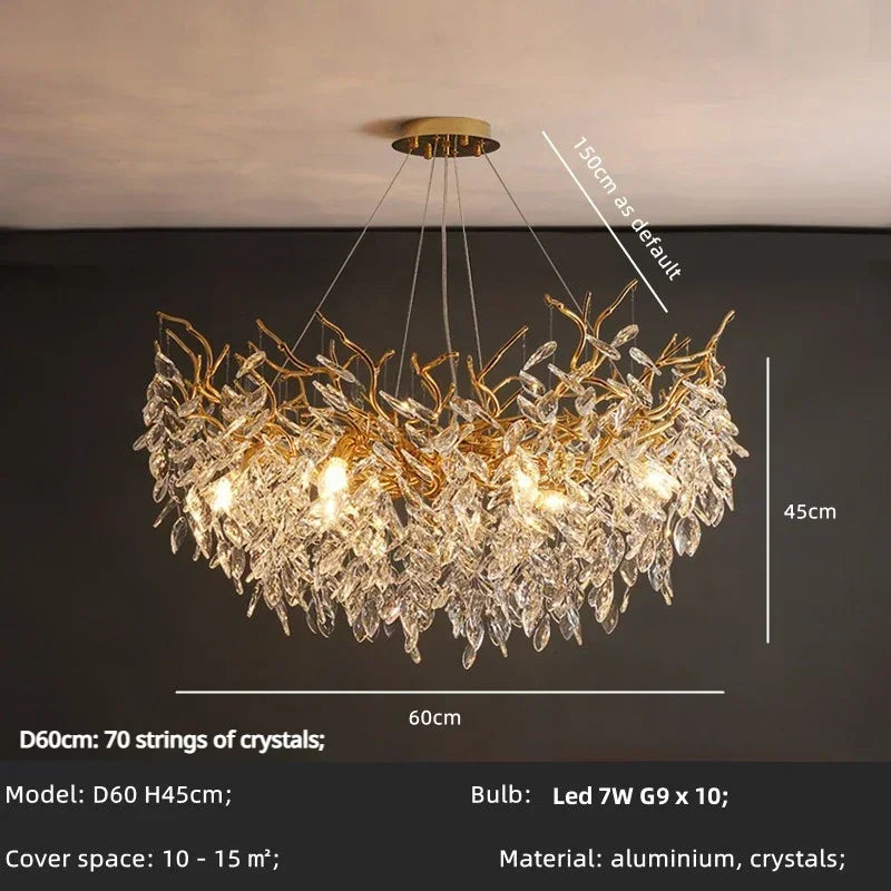DecorBites™ Luxury Crystal Chandelier with LED Lights