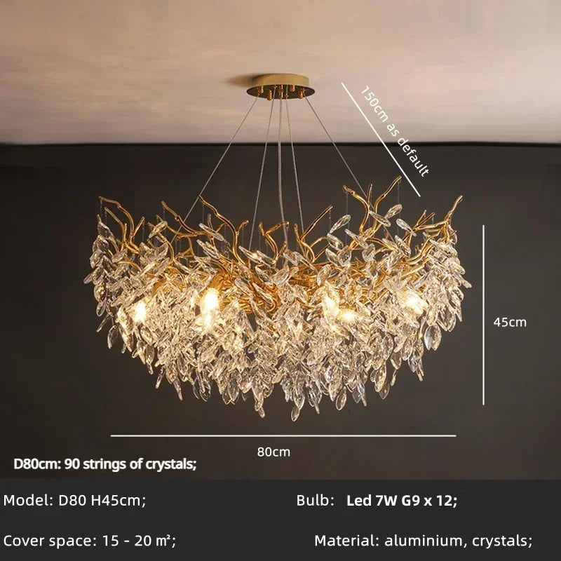 DecorBites™ Luxury Crystal Chandelier with LED Lights