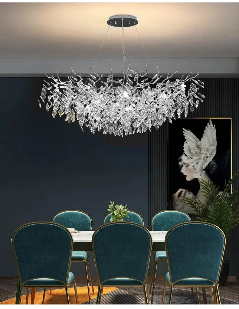 DecorBites™ Modern Crystal Chandelier with LED Lighting