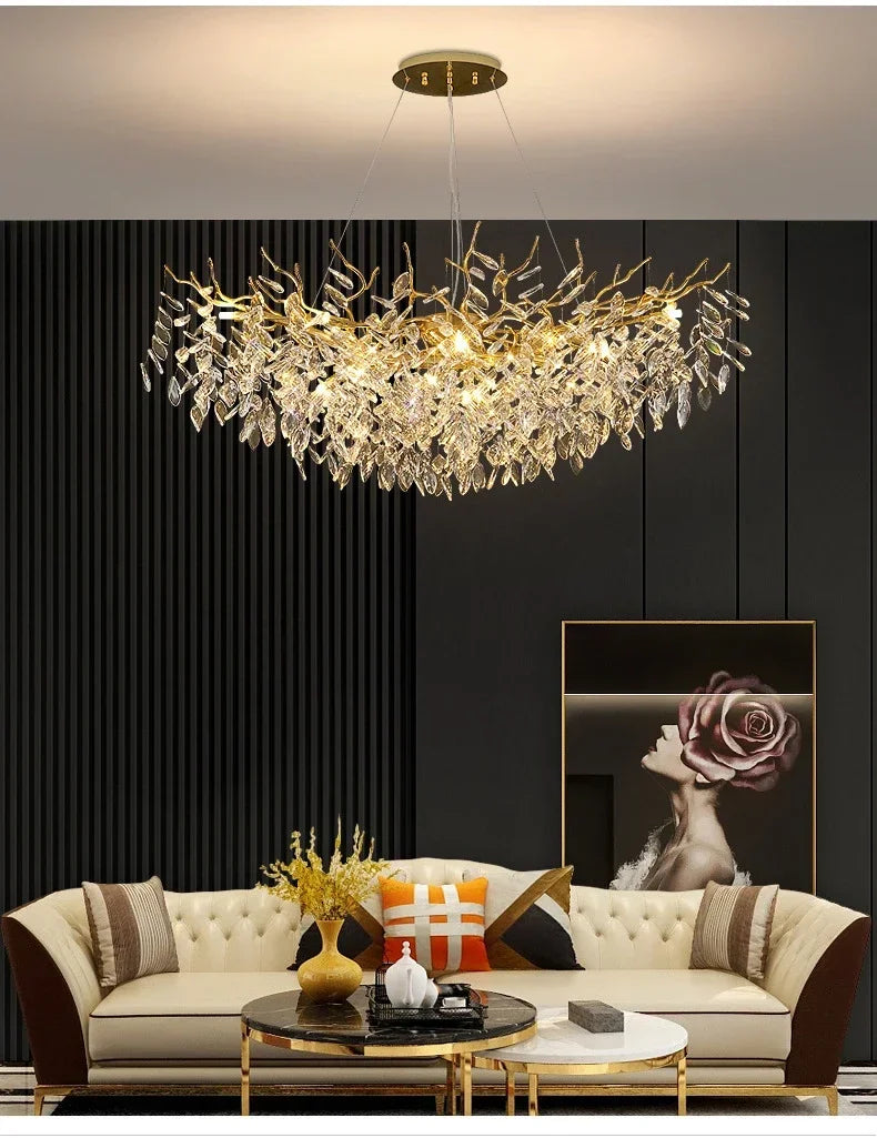 DecorBites™ Modern Crystal Chandelier with LED Lighting