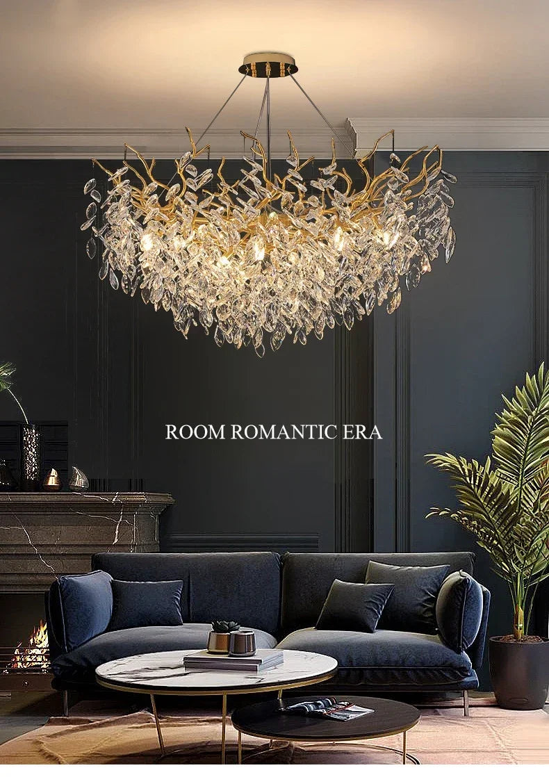 DecorBites™ Modern Crystal Chandelier with LED Lighting