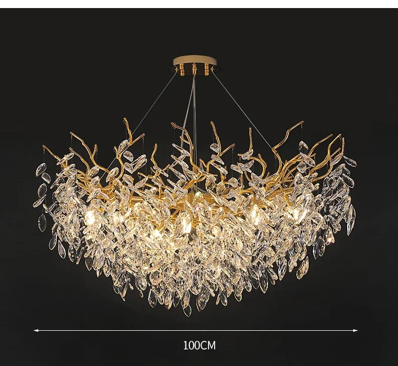 DecorBites™ Modern Crystal Chandelier with LED Lighting