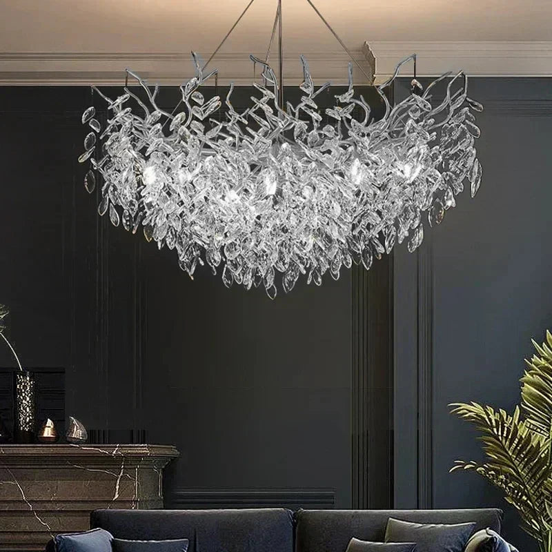 DecorBites™ Modern Crystal Chandelier with LED Lighting