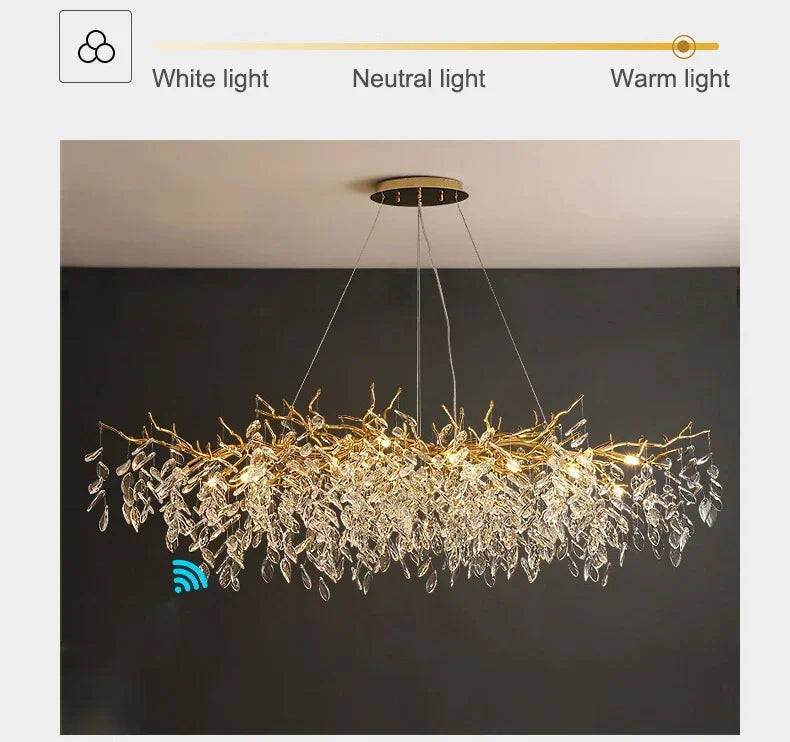 DecorBites™ Modern Crystal Chandelier with LED Lighting