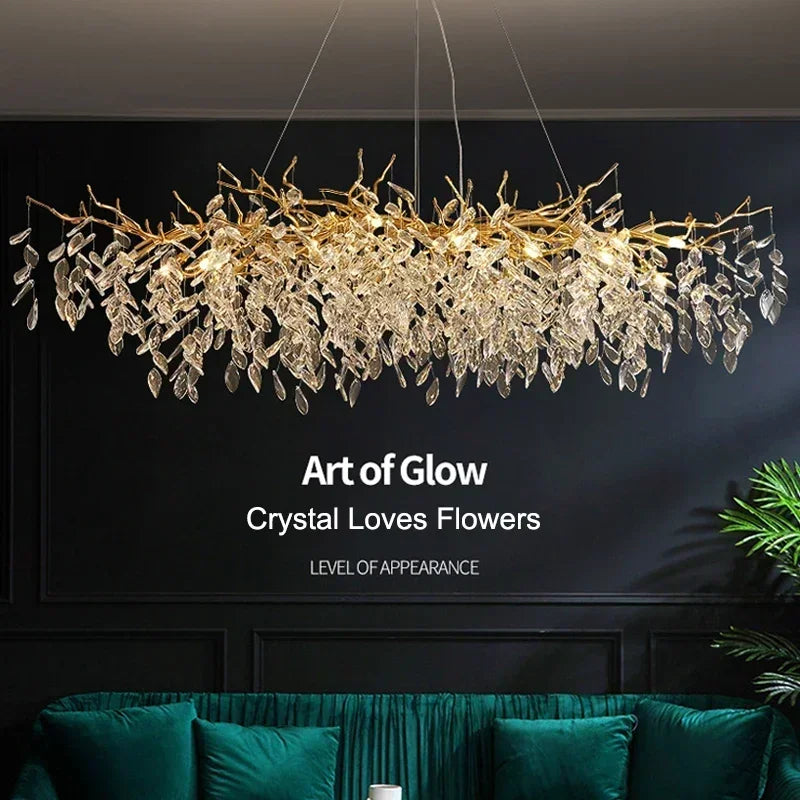 DecorBites™ Modern Crystal Chandelier with LED Lighting