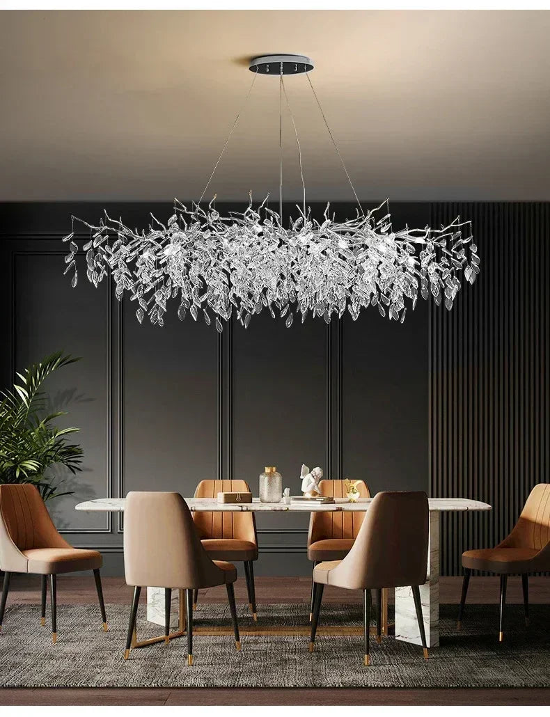 DecorBites™ Modern Crystal Chandelier with LED Lighting