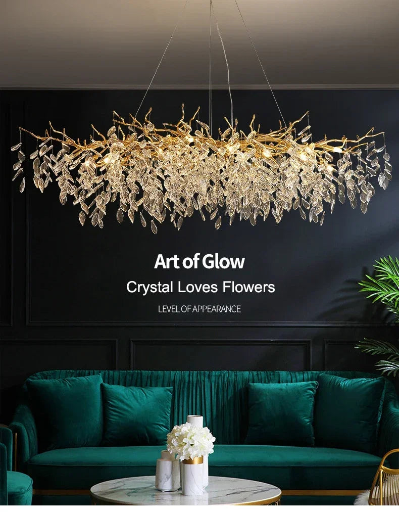 DecorBites™ Modern Crystal Chandelier with LED Lighting