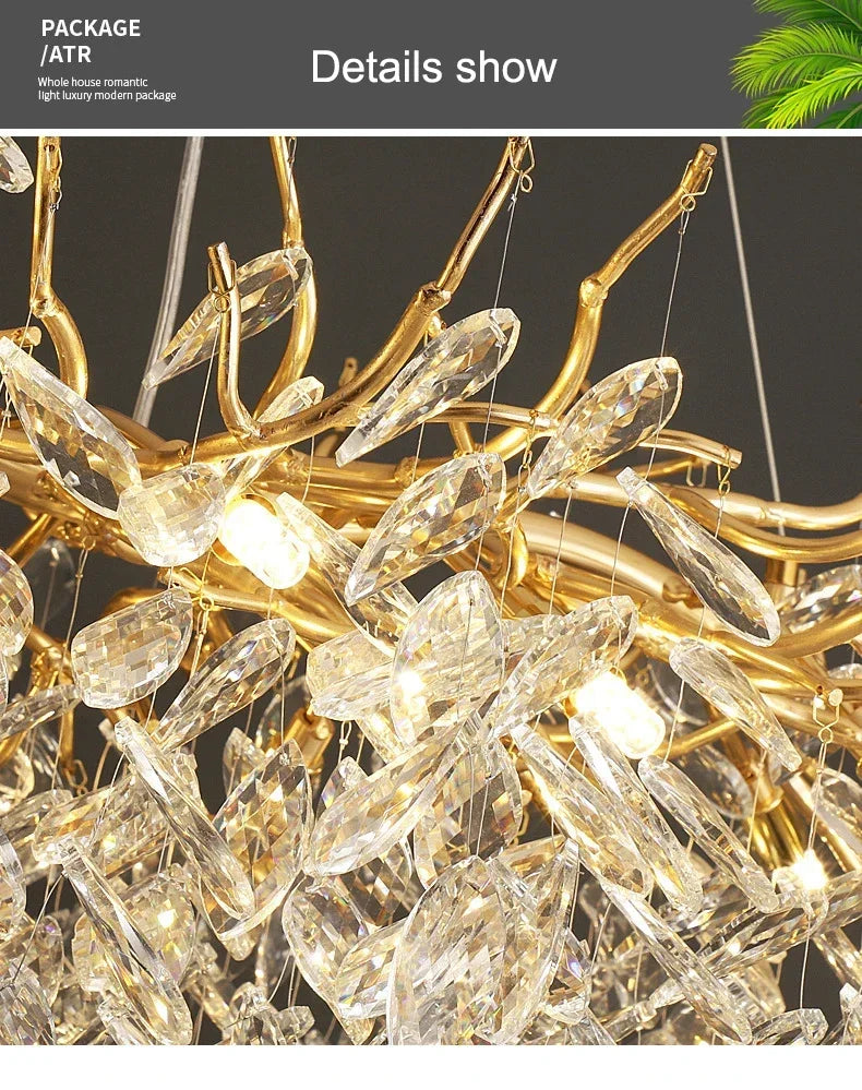 DecorBites™ Modern Crystal Chandelier with LED Lighting