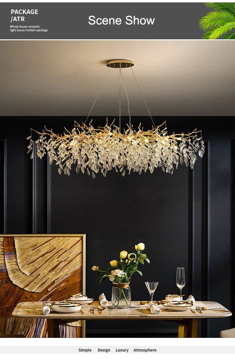 DecorBites™ Modern Crystal Chandelier with LED Lighting