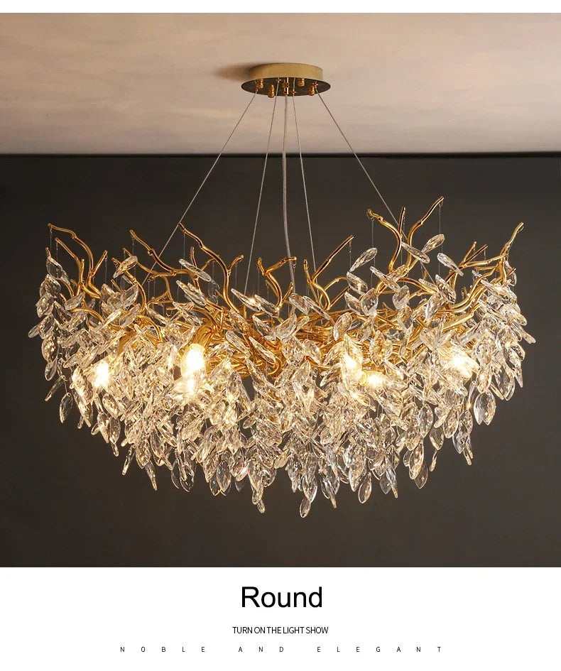 DecorBites™ Modern Crystal Chandelier with LED Lighting