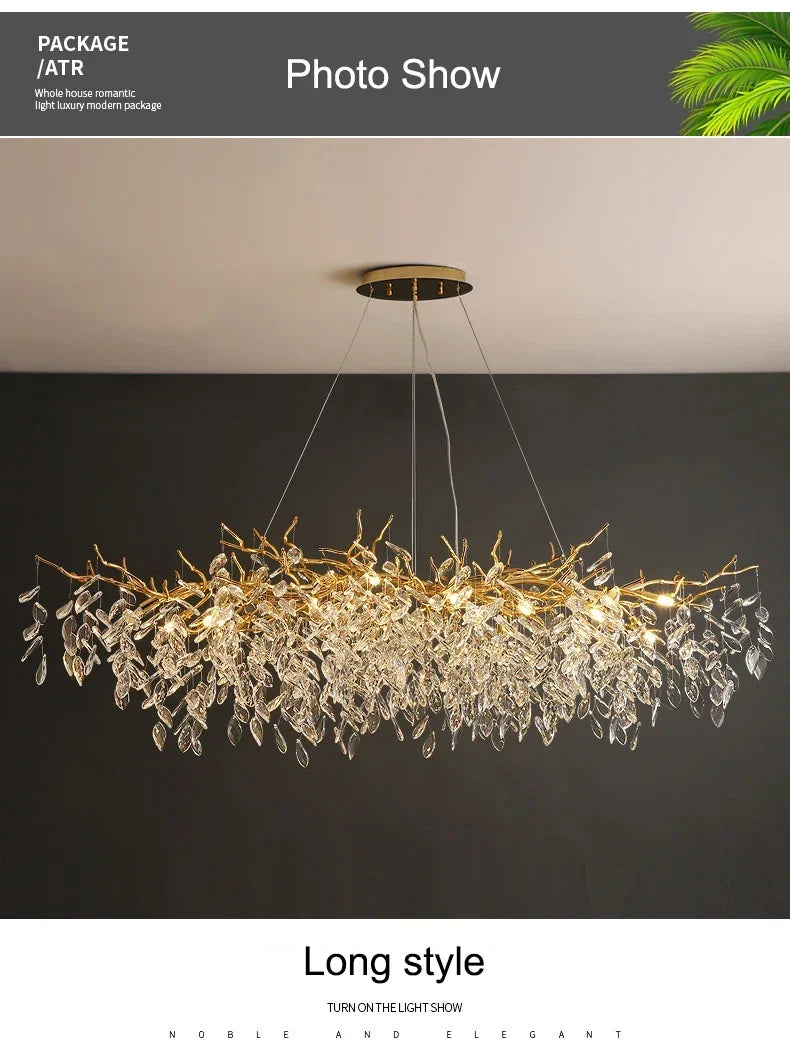 DecorBites™ Modern Crystal Chandelier with LED Lighting