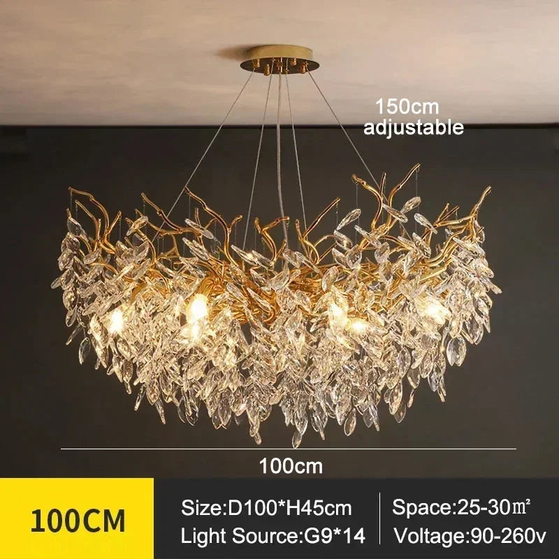 DecorBites™ Modern Crystal Chandelier with LED Lighting