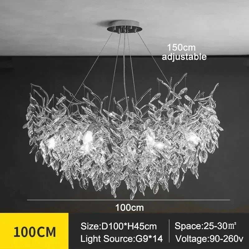 DecorBites™ Modern Crystal Chandelier with LED Lighting