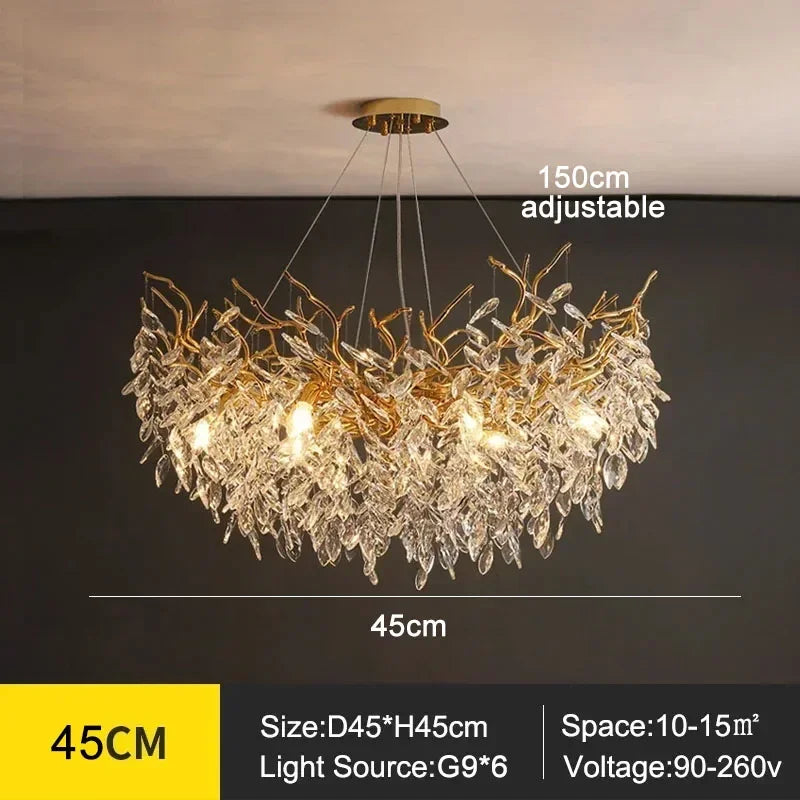 DecorBites™ Modern Crystal Chandelier with LED Lighting
