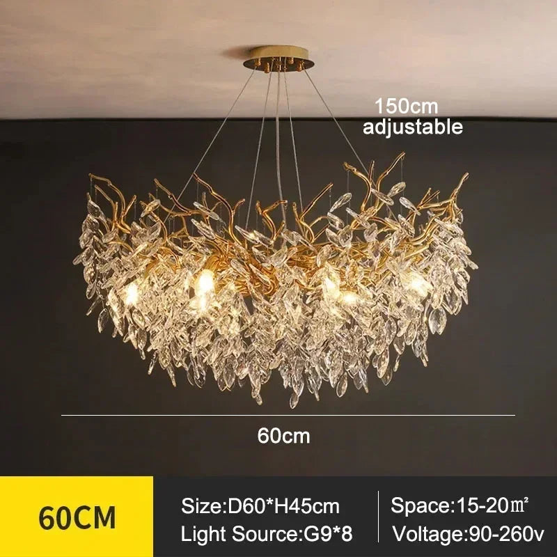 DecorBites™ Modern Crystal Chandelier with LED Lighting