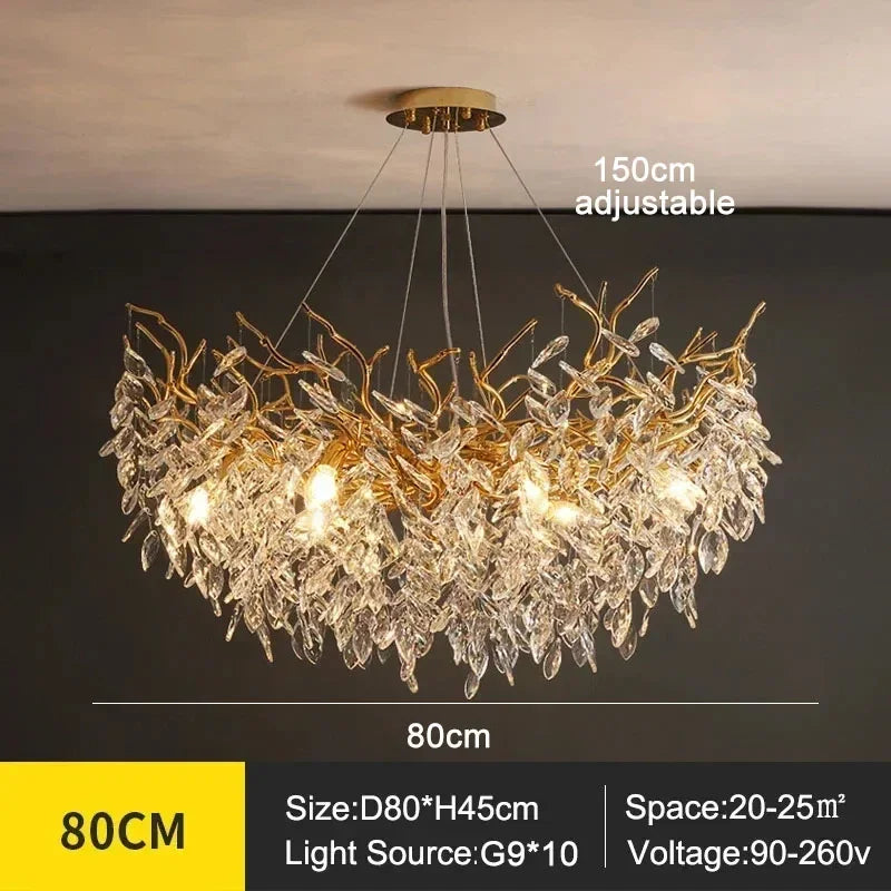 DecorBites™ Modern Crystal Chandelier with LED Lighting