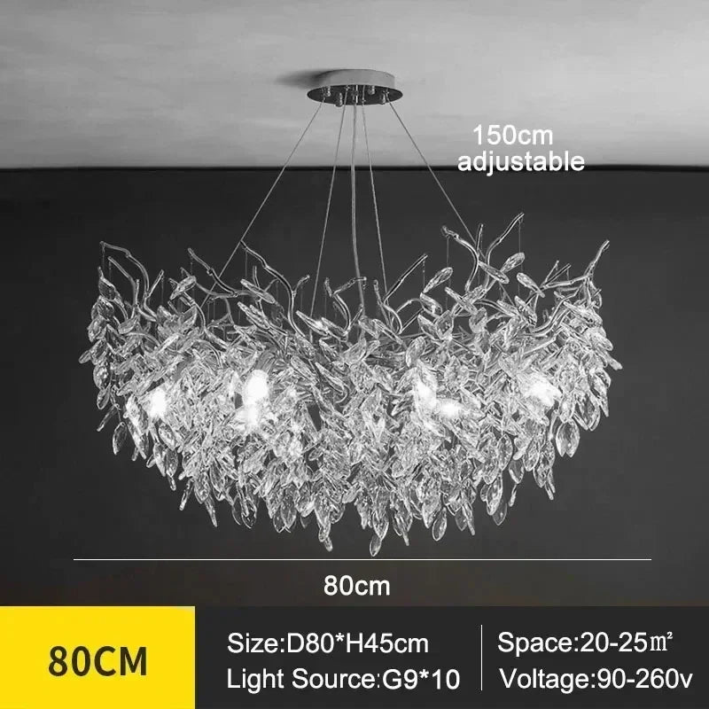 DecorBites™ Modern Crystal Chandelier with LED Lighting
