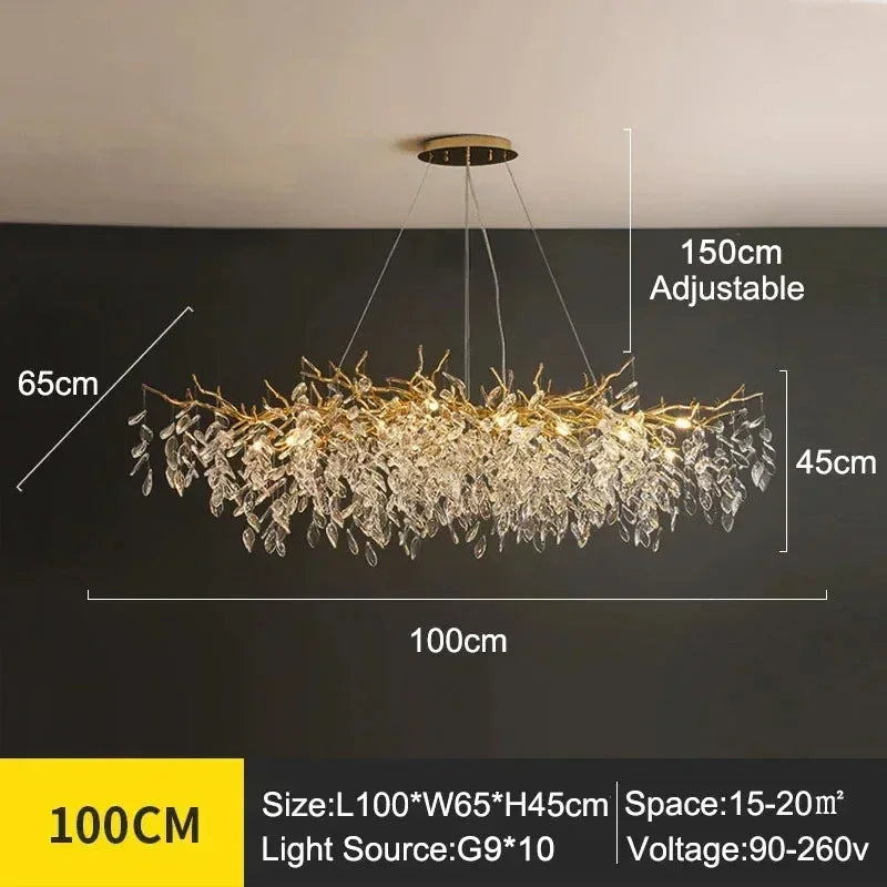 DecorBites™ Modern Crystal Chandelier with LED Lighting