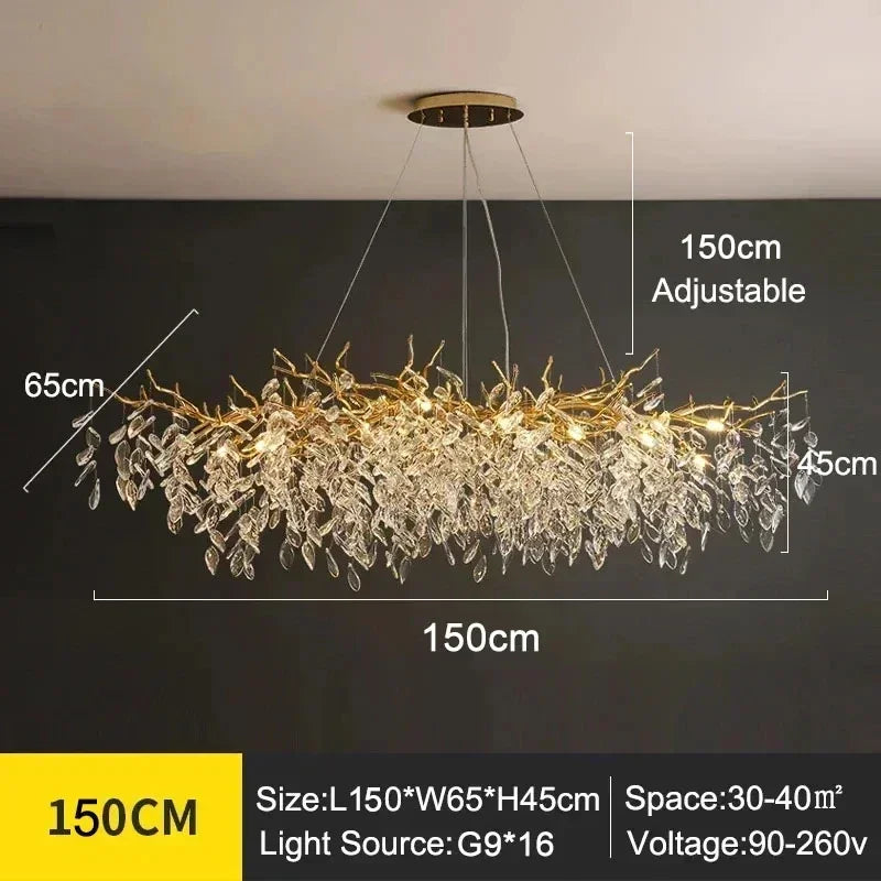DecorBites™ Modern Crystal Chandelier with LED Lighting