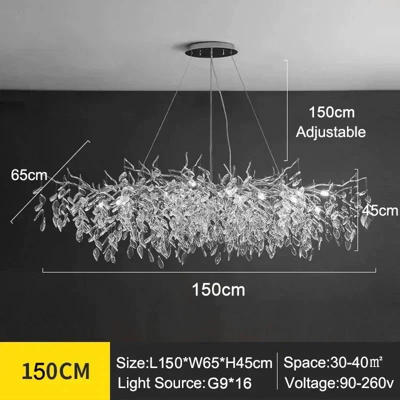 DecorBites™ Modern Crystal Chandelier with LED Lighting