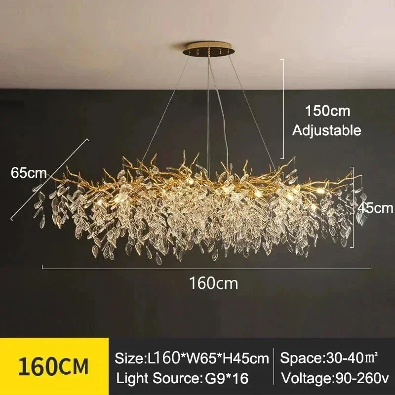 DecorBites™ Modern Crystal Chandelier with LED Lighting