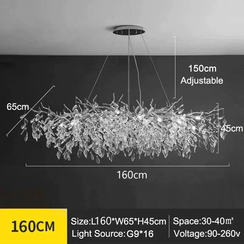 DecorBites™ Modern Crystal Chandelier with LED Lighting