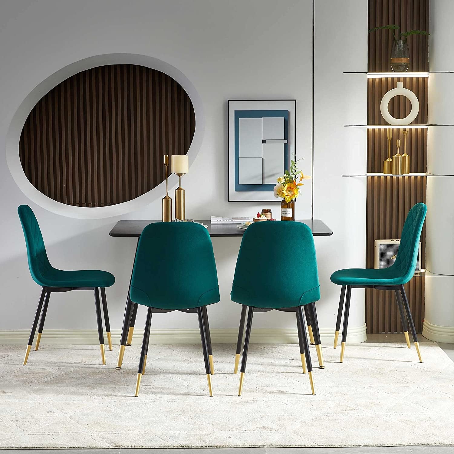 5-Piece Velvet Upholstered Dining Chairs – Modern Accent Chairs for Dining & Living Room