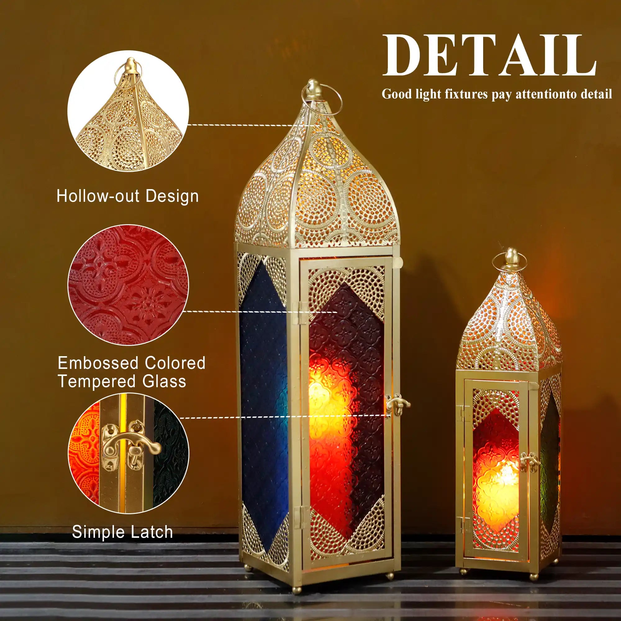Set of 2 Moroccan Candle Lanterns Candle Holder