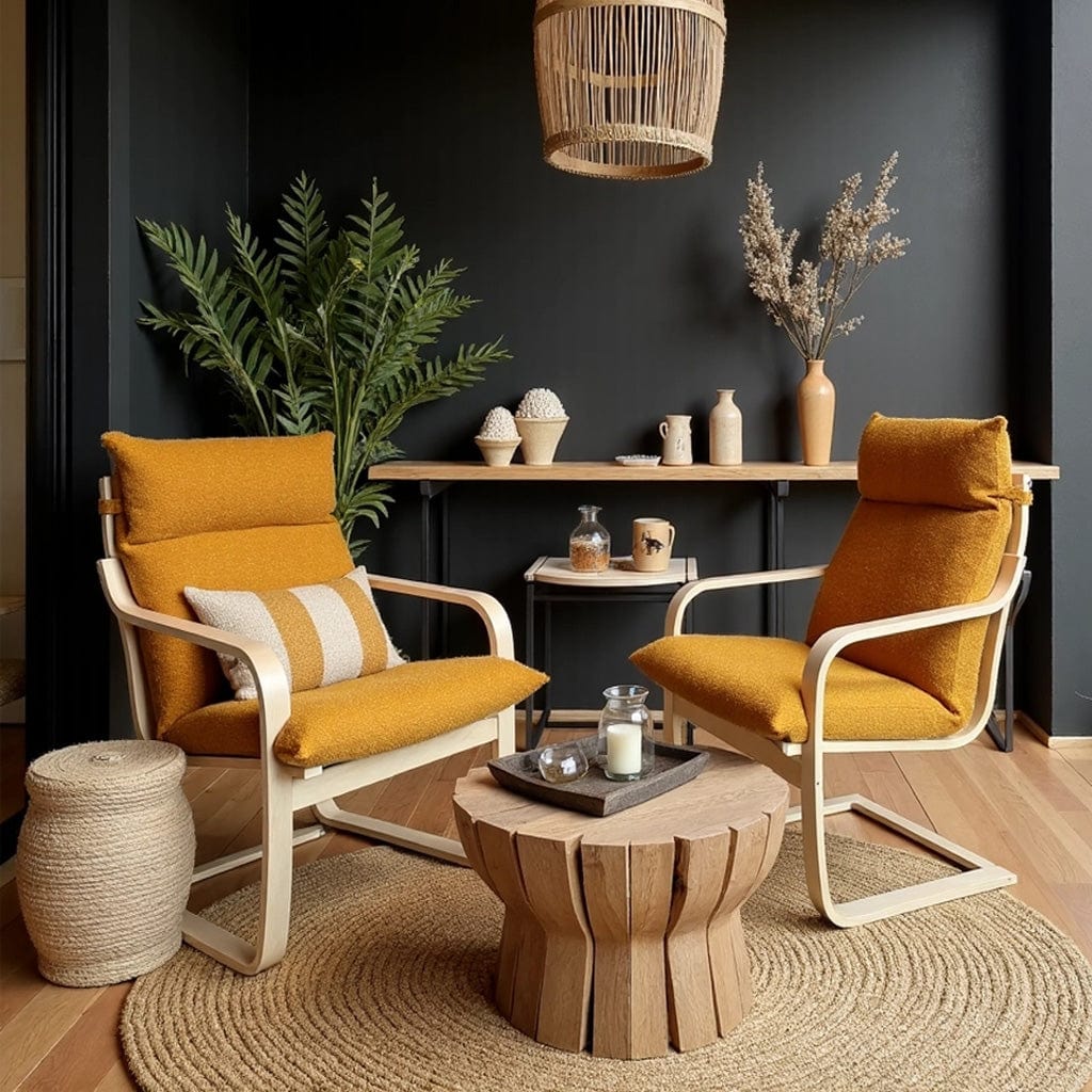 Boucle Sherpa Cinnamon Chair and Footstool Covers, Compatible with IKEA Poang