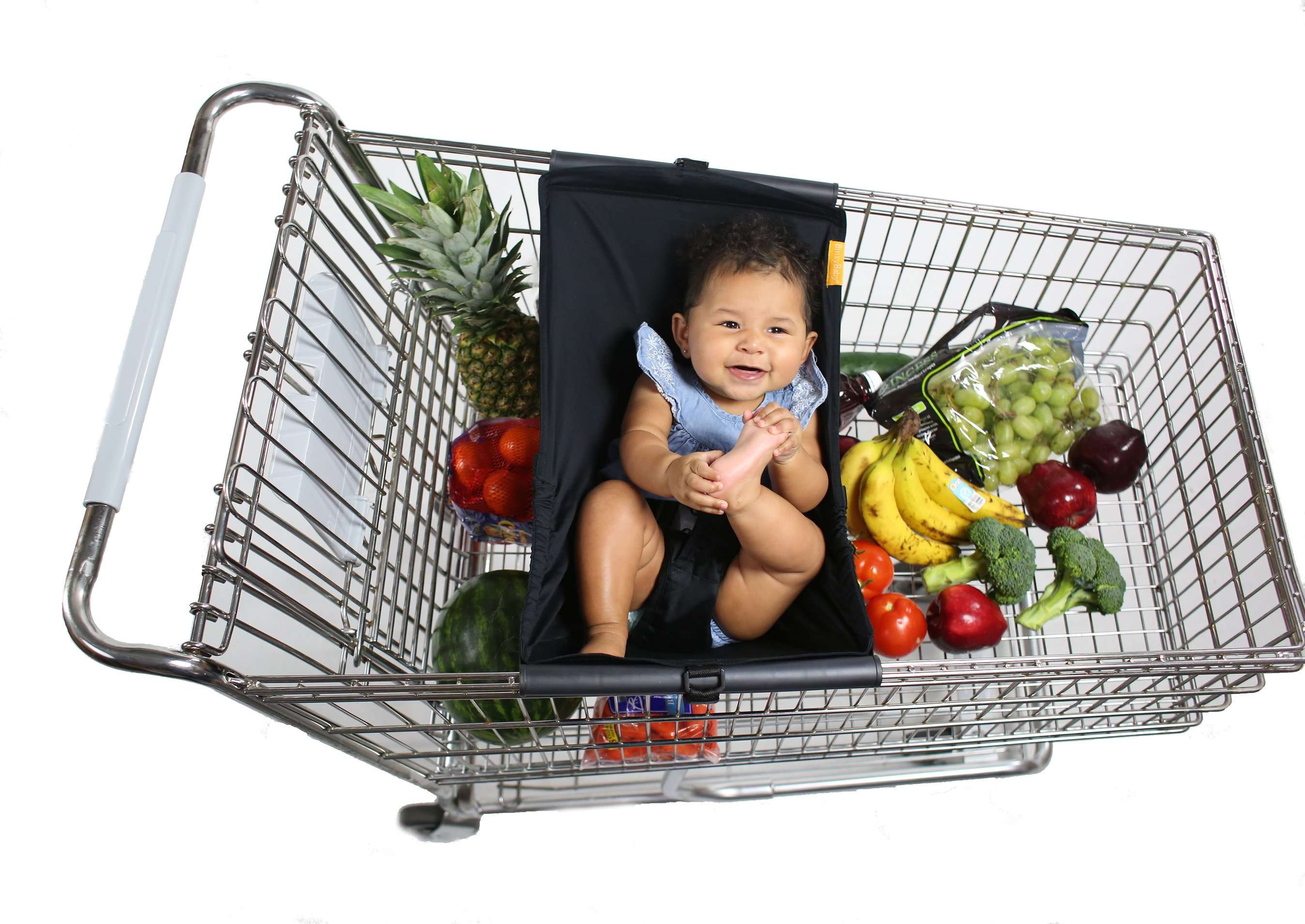 Baby Shopping Cart Hammock | Black Fabric