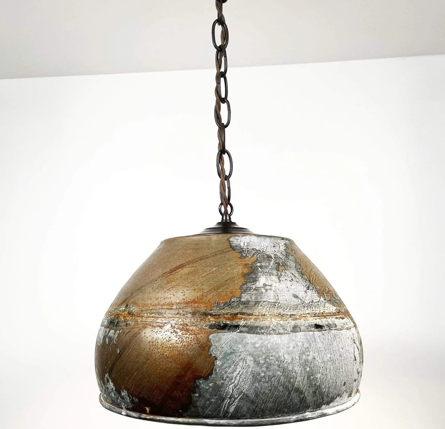 Large Rustic Bucket Chandelier Light
