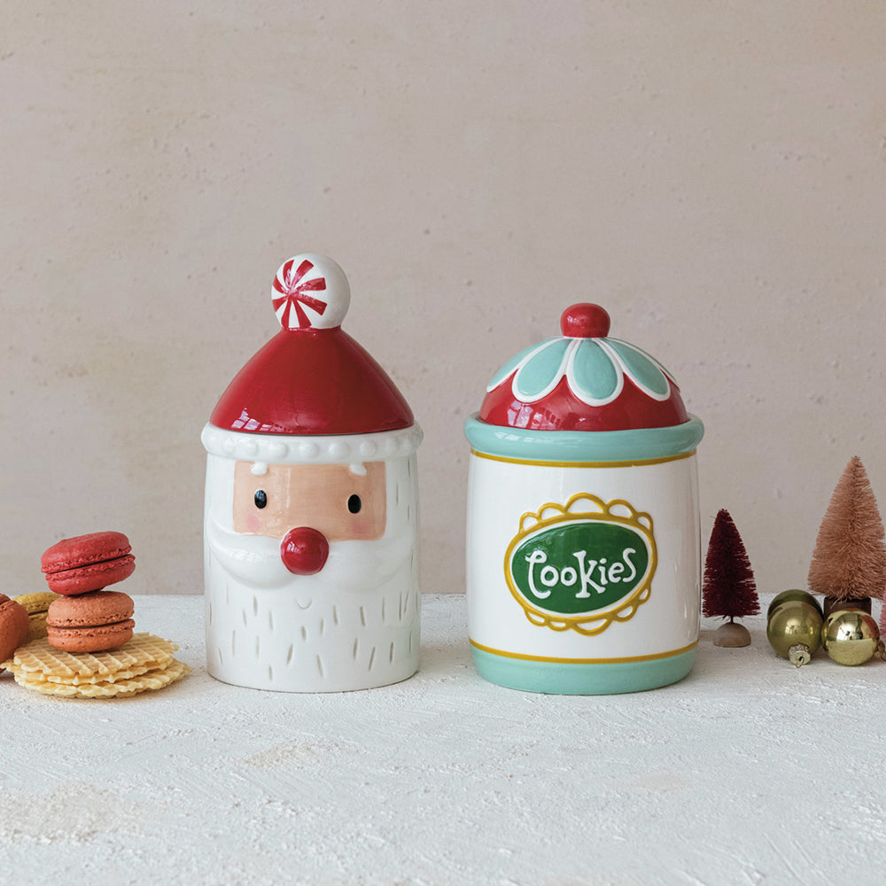 Retro Stoneware Cookie Jar